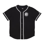 NBA Baseball Jersey Zwart/Wit New Era , Black , Heren