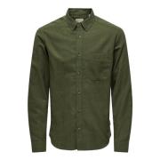 Gudmund Overhemd Lange Mouw Only & Sons , Green , Heren