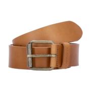 Script Leren Riem Honing/Goud Carhartt Wip , Brown , Heren