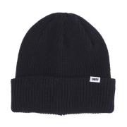 Zwarte Geribbelde Beanie Muts Obey , Black , Heren