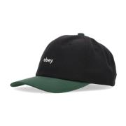 Gebogen klep 6panel klassieke hoed zwart Obey , Black , Heren