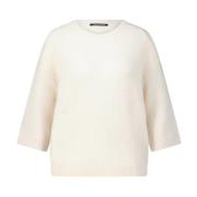 Alpaca Short Sleeve Sweater Luisa Cerano , White , Dames