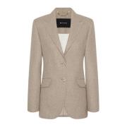 Kasjmier Blazer voor Stijlvolle Vrouwen Kiton , Beige , Dames