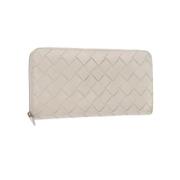 Pre-owned Leather wallets Bottega Veneta Vintage , White , Dames