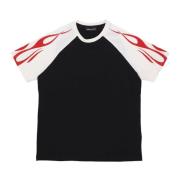 Flames Tee Heren T-shirt Vision OF Super , Black , Heren