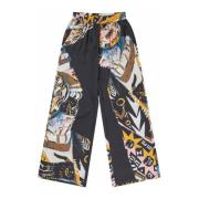 Elegante Zijden Wijde Pijp Broek Munthe , Multicolor , Dames