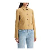 Kort wollen blend jasje Marni , Beige , Dames