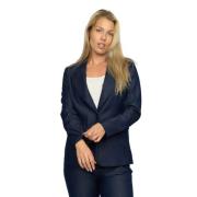 Denise Blazer Jas in Denim-Like Materiaal 2-Biz , Blue , Dames