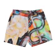 Gedrukte zwemshorts met mesh-ondergoed Iuter , Multicolor , Heren