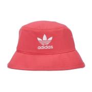 Koraal Bucket Hat met Trefoil Logo Adidas , Red , Heren