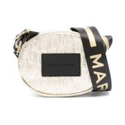 Gouden Logo Print Schoudertas Marc Jacobs , Beige , Dames