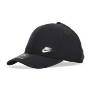 Gestructureerde Metalen Logo Gebogen Klep Nike , Black , Heren