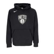 Brooklyn Nets Club Hoodie Zwart Nike , Black , Heren