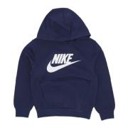 Midnight Navy/White Sportswear Club Fleece Hoodie Nike , Blue , Heren