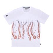 Gradient Tee Wit Korte Mouw T-shirt Octopus , White , Heren