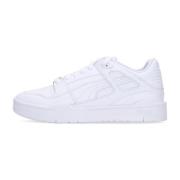 Witte Leren Sneaker Vetersluiting Puma , White , Heren