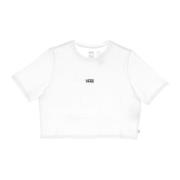 Witte Crop Crew Sport T-Shirt Vans , White , Dames