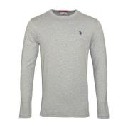 Lange mouwen R-Neck Shirt voor Tussenseizoenen U.s. Polo Assn. , Gray ...