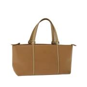 Pre-owned Leather handbags Burberry Vintage , Beige , Dames