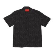 Flames Aop Shirt Zwart Korte Mouw Vision OF Super , Black , Heren