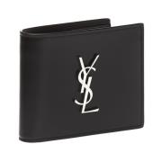 Bi-fold portemonnee met logo Saint Laurent , Black , Heren