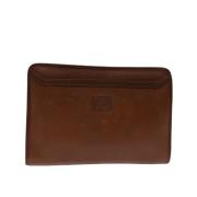 Pre-owned Leather clutches Burberry Vintage , Brown , Dames