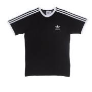 3 Stripes Tee Zwart Korte Mouw Adidas , Black , Heren