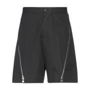 Zwarte Katoenen Shorts Ss22 Alexander McQueen , Black , Heren