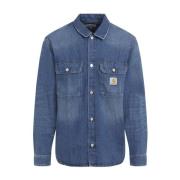 Blauwe Overhemdjasje Carhartt Wip , Blue , Heren