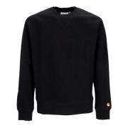 Zwart/Goud Crewneck Sweatshirt Zachte Pasvorm Carhartt Wip , Black , H...