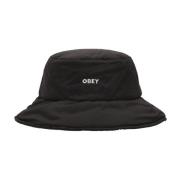 Geïsoleerde Zwarte Bucket Hat Obey , Black , Heren