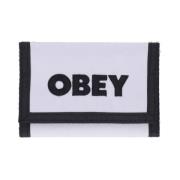 Stoere Logo Drievoudige Canvas Portemonnee Obey , White , Heren