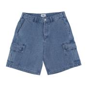 Cargo Denim Shorts Licht Indigo Obey , Blue , Heren