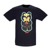 Klassieke Zwarte Tee met Voorkant Print Obey , Black , Heren