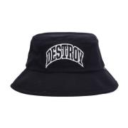 Zwarte Geborduurde Bucket Hat Destroy Rebuild HUF , Black , Heren