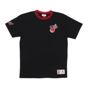 Miami Heat Vintage Logo T-Shirt Mitchell & Ness , Black , Heren