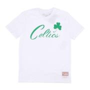 Boston Celtics Logo Tee Wit Mitchell & Ness , White , Heren