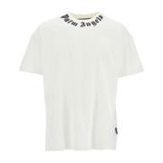 Logo Crewneck T-Shirt Palm Angels , White , Heren