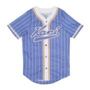 Pinstripe Baseball Shirt Coat Paars/Wit Karl Kani , Purple , Dames