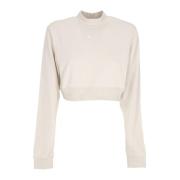 Geknipte Turtleneck Sweatshirt Franse Terry Nike , Beige , Dames