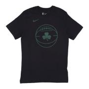 Boston Celtics Logo T-shirt Nike , Black , Heren