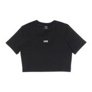 Zwart Crop Crewneck Sport T-Shirt Vans , Black , Dames