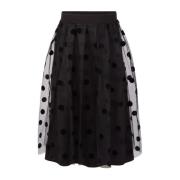 Polka-Dot Tule Geplooide Rok Nina Ricci , Black , Dames