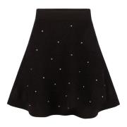 Zwarte Mohair Mini Flared Rok Nina Ricci , Black , Dames