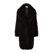 Zwarte Faux Fur Oversized Coat Nina Ricci , Black , Dames