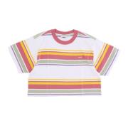 Gestreepte June Cropped Tee Roze Obey , Multicolor , Dames