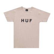 Logo Tee Sand Heren T-shirt HUF , Beige , Heren