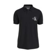 Monologo Polo Black met Wit Logo Calvin Klein , Black , Heren