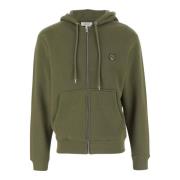 Groene Katoenen Zip-through Hoodie Sweatshirt Maison Kitsuné , Green ,...