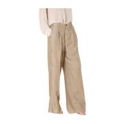 Dames Wide Pinces Chino Broek Mason's , Beige , Dames